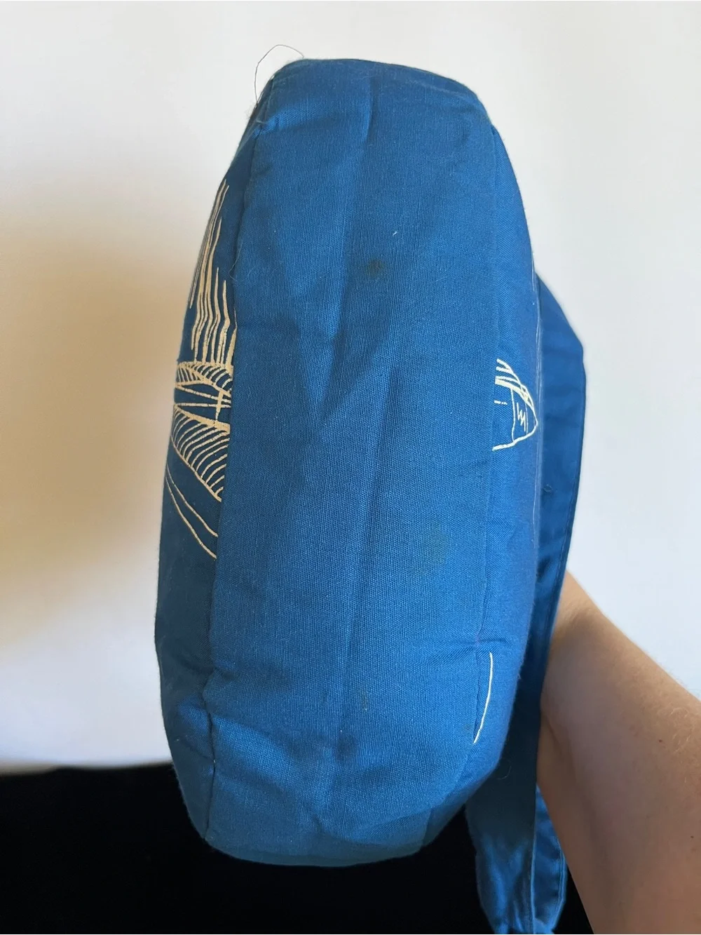 Vintage Flamstead of Vermont 70s-80s Coastal Sailboat Ocean Wood & Fabric Bag